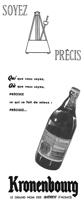 Advert Kronenbourg 1954