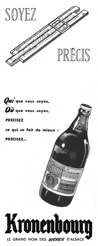 Advert Kronenbourg 1954