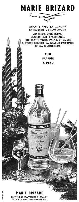 Advert Marie Brizard 1954