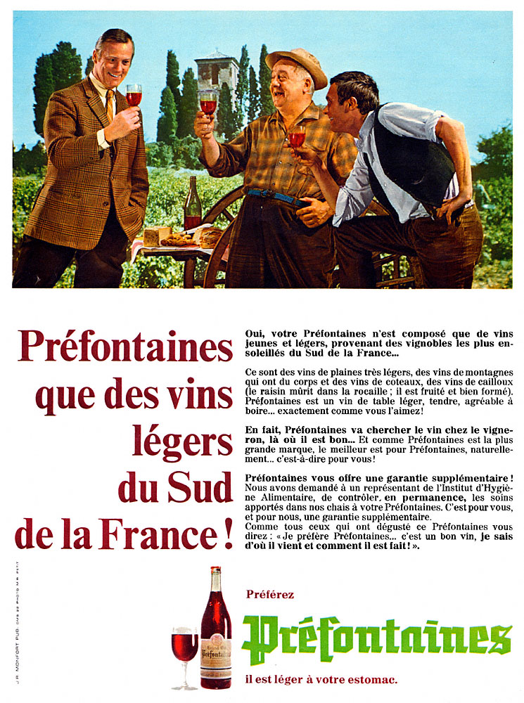 Advert Pr�fontaines 1969
