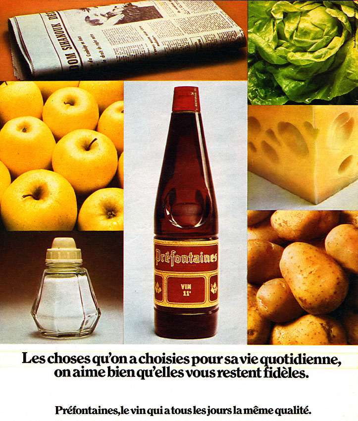 Advert Prfontaines 1974