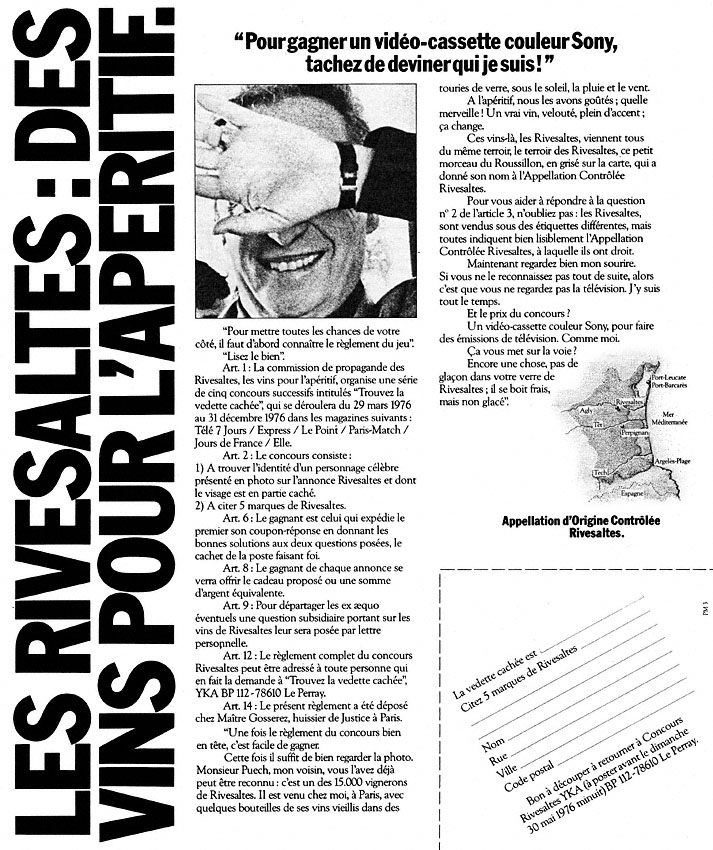 Advert Rivesaltes 1976