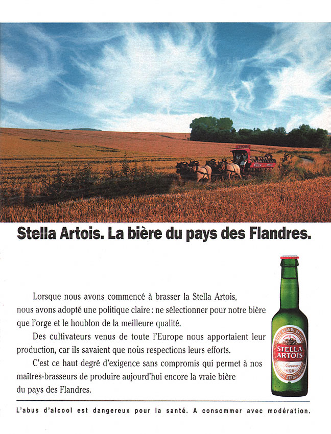 Advert Stella Artois 1991