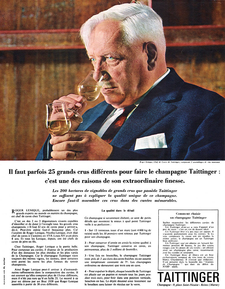 Advert Taittinger 1964