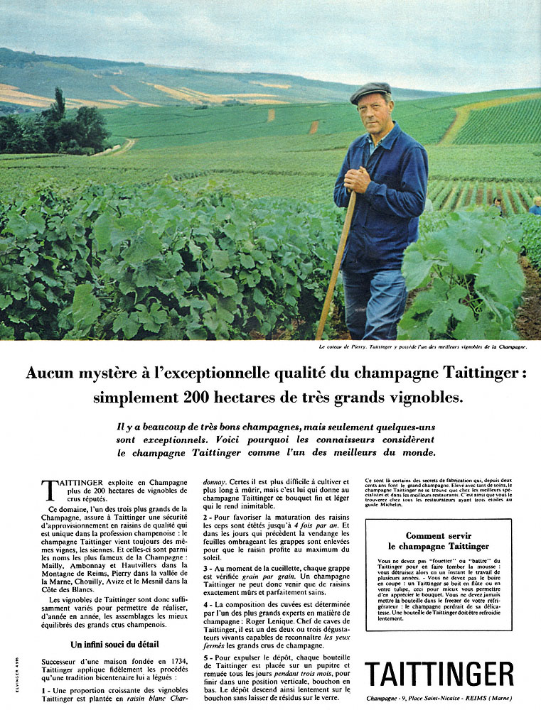 Advert Taittinger 1965