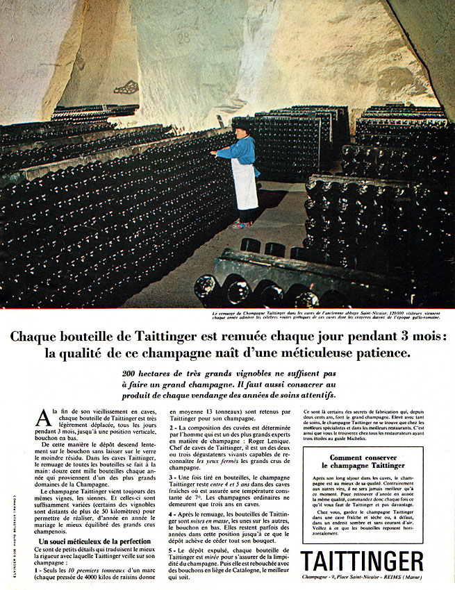 Advert Taittinger 1965