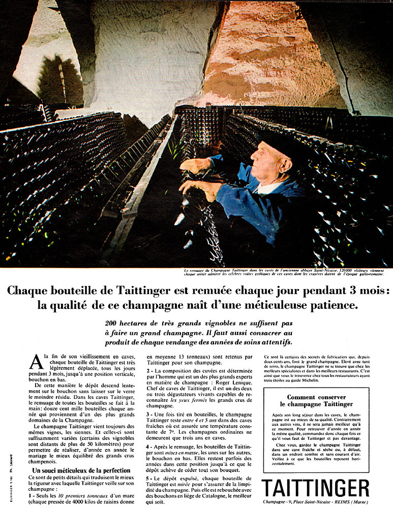 Advert Taittinger 1966