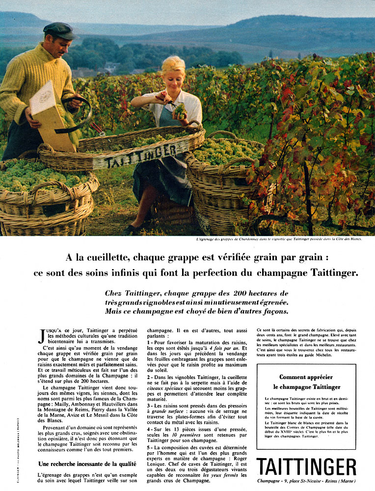 Advert Taittinger 1967