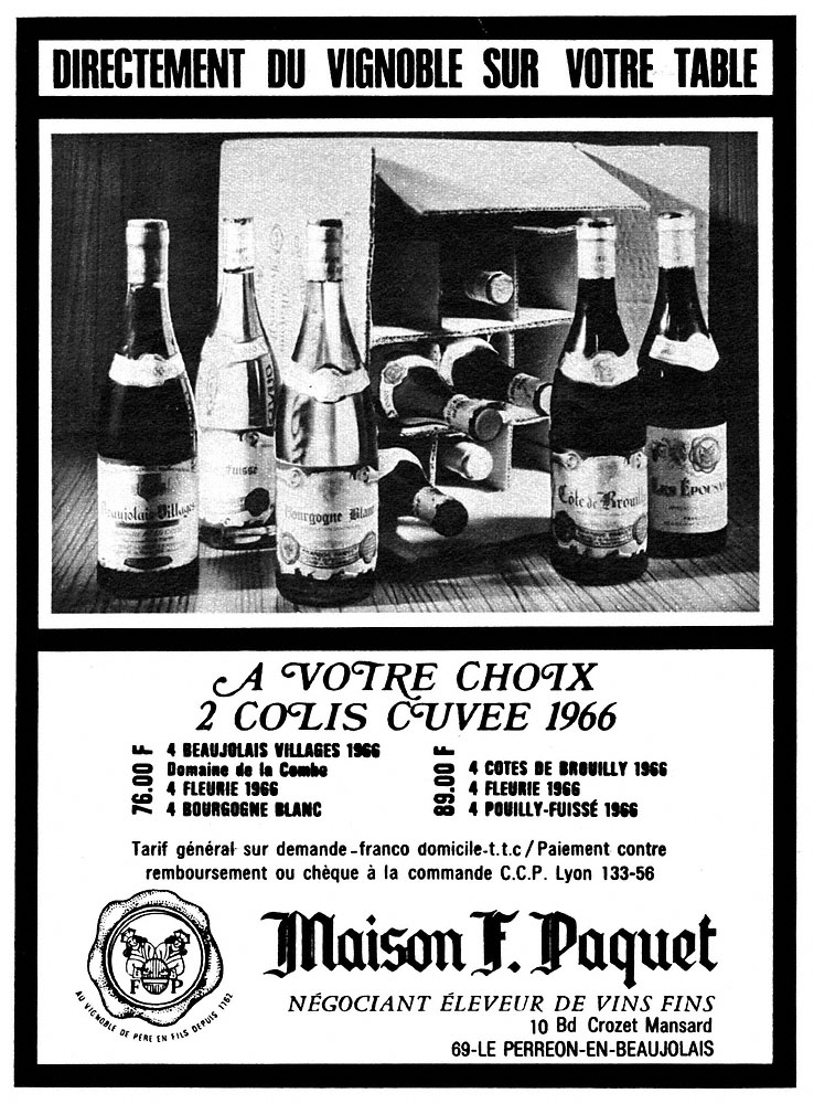Advert ZxDivers Vins 1968