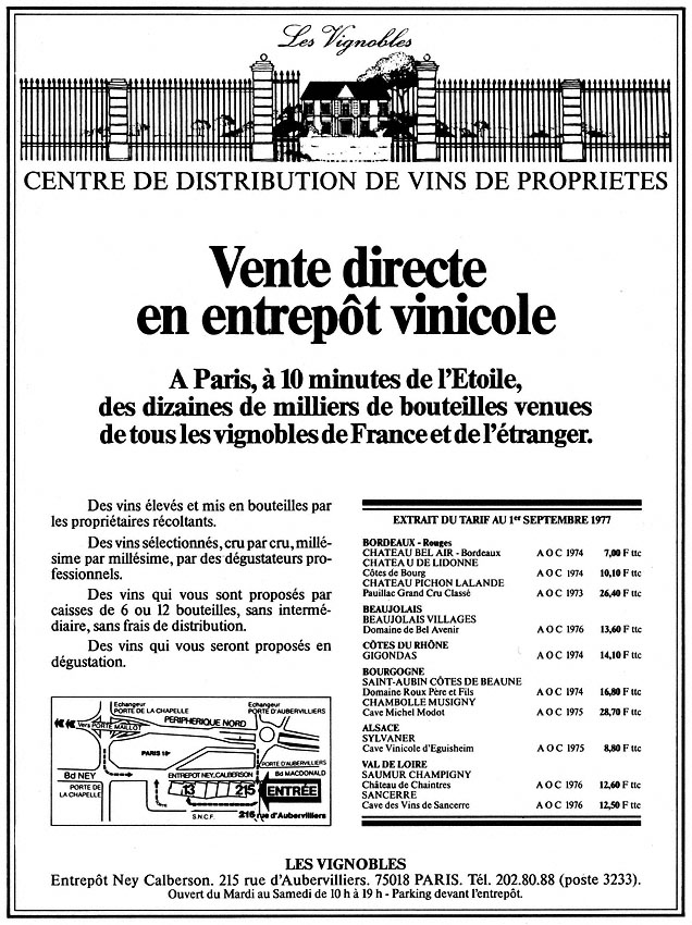 Advert ZxDivers Vins 1977