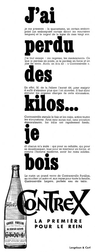 Advert Contrexeville 1957