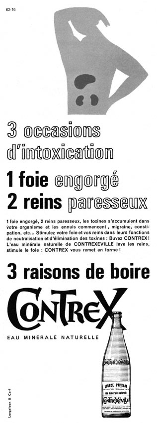 Advert Contrexeville 1962