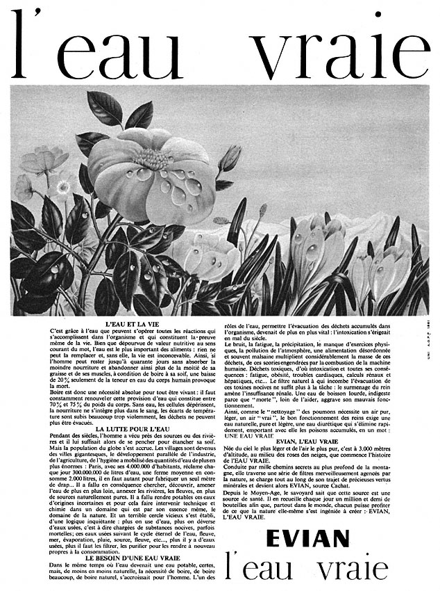 Advert Evian 1964