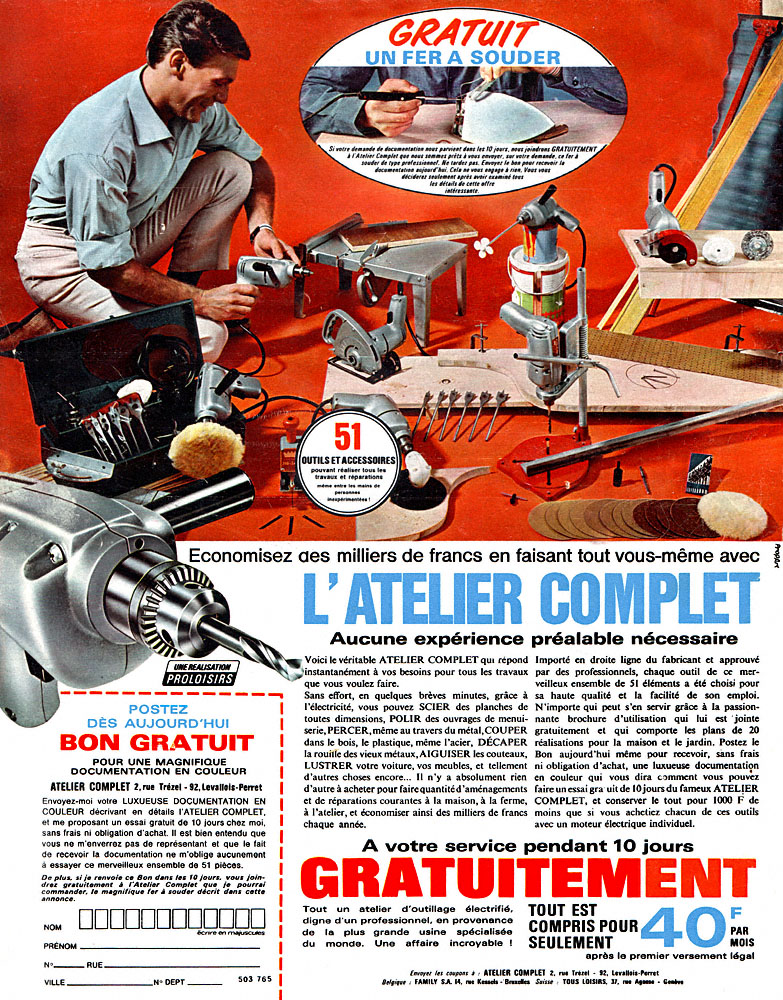 Advert Atelier Complet 1967