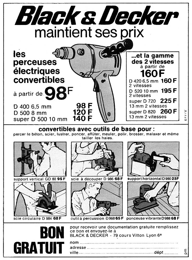 Advert Black & Decker 1968
