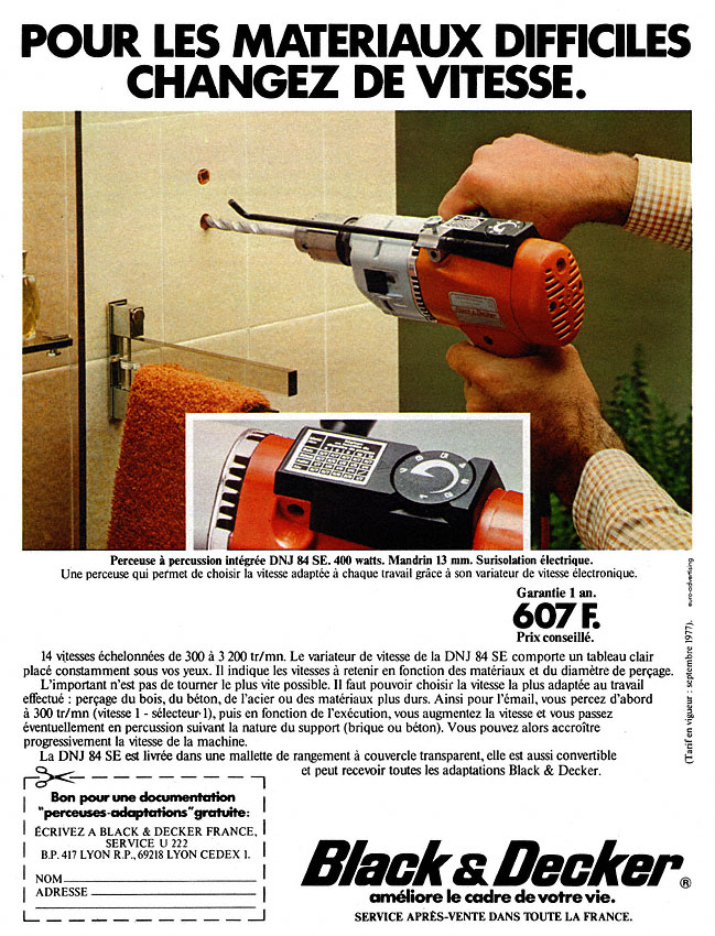 Advert Black & Decker 1977