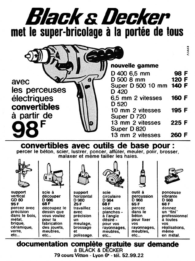 Advert Black & Decker 1968