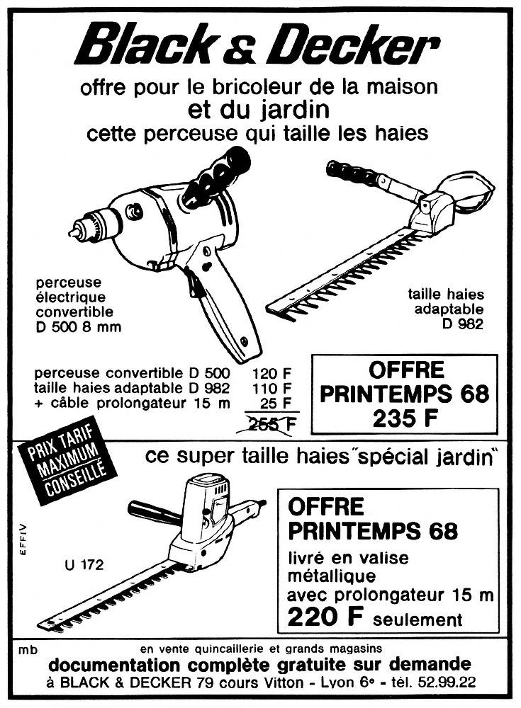 Advert Black & Decker 1968