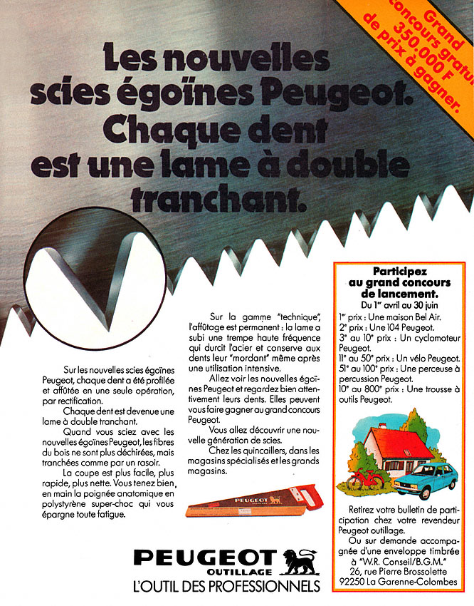 Advert Peugeot 1978