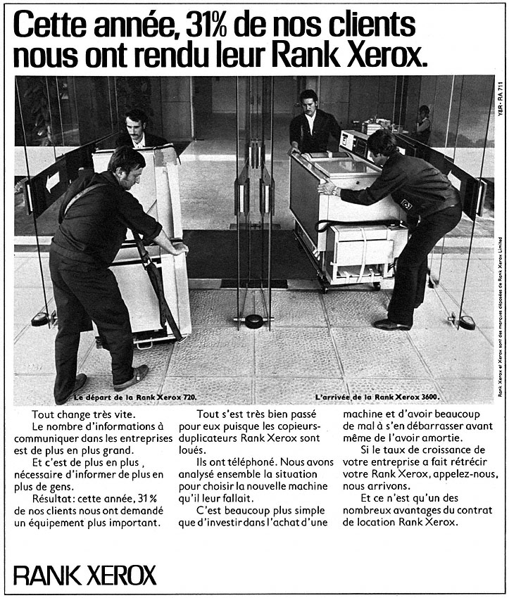 Advert Rank Xerox 1973