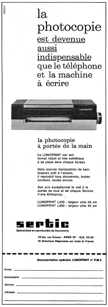 Advert Sertic 1964