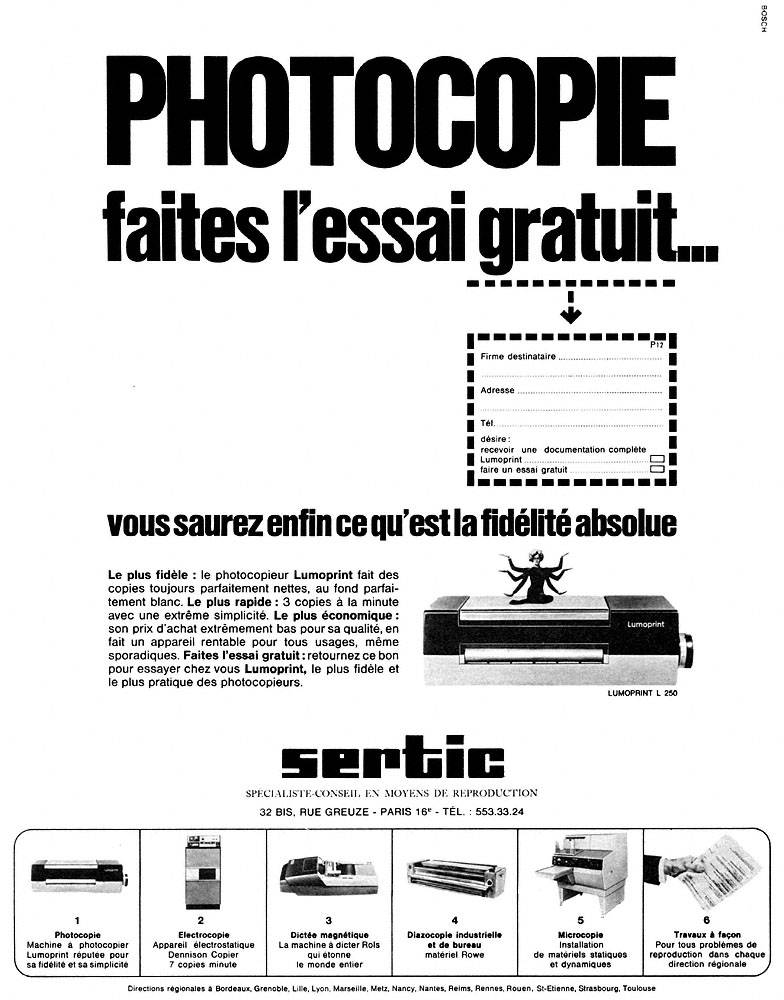 Advert Sertic 1966