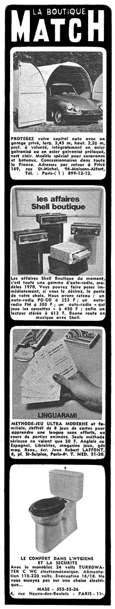 Advert Boutique Match 1970
