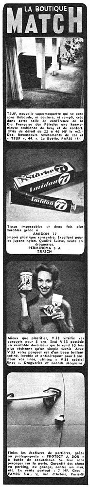 Advert Boutique Match 1960