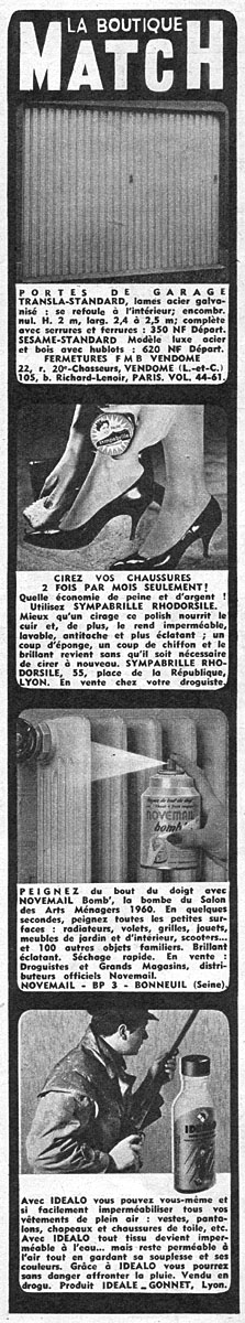 Advert Boutique Match 1960