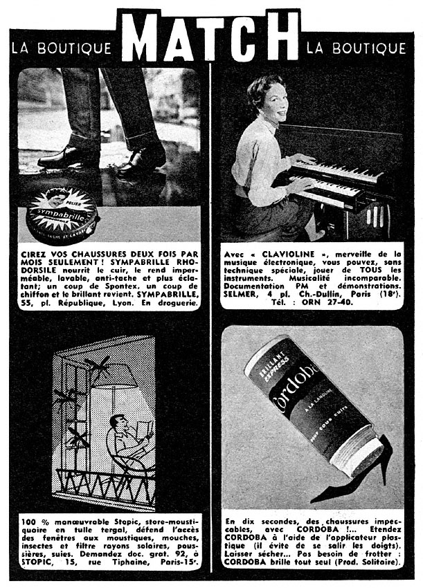 Advert Boutique Match 1961
