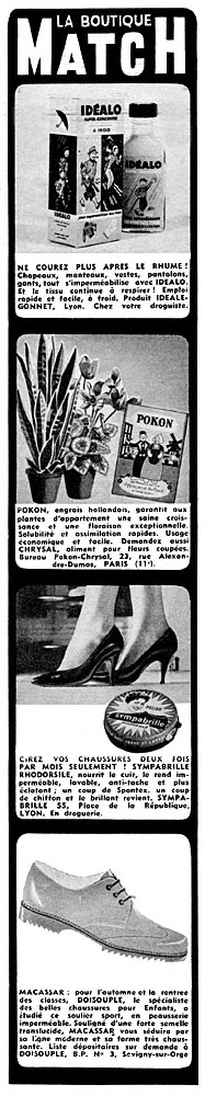 Advert Boutique Match 1961