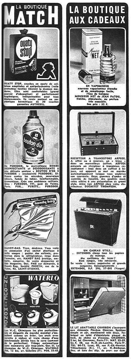 Advert Boutique Match 1965