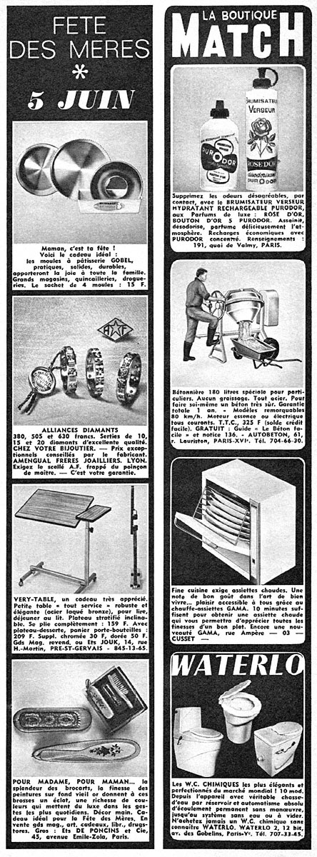 Advert Boutique Match 1966