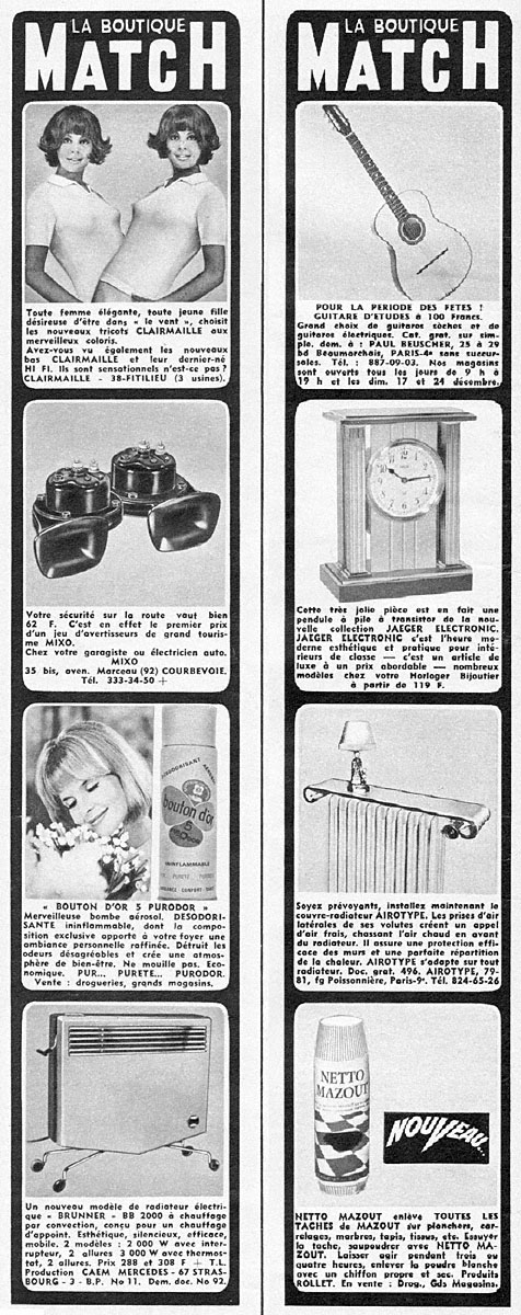 Advert Boutique Match 1967