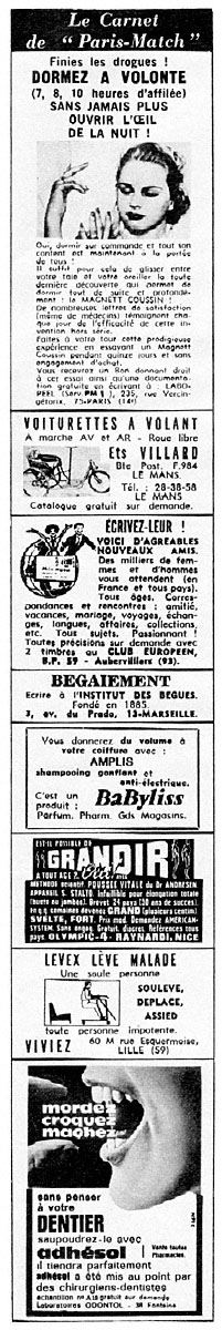 Advert Carnets Match 1968