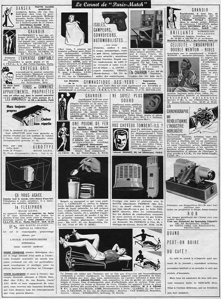 Advert Carnets Match 1957