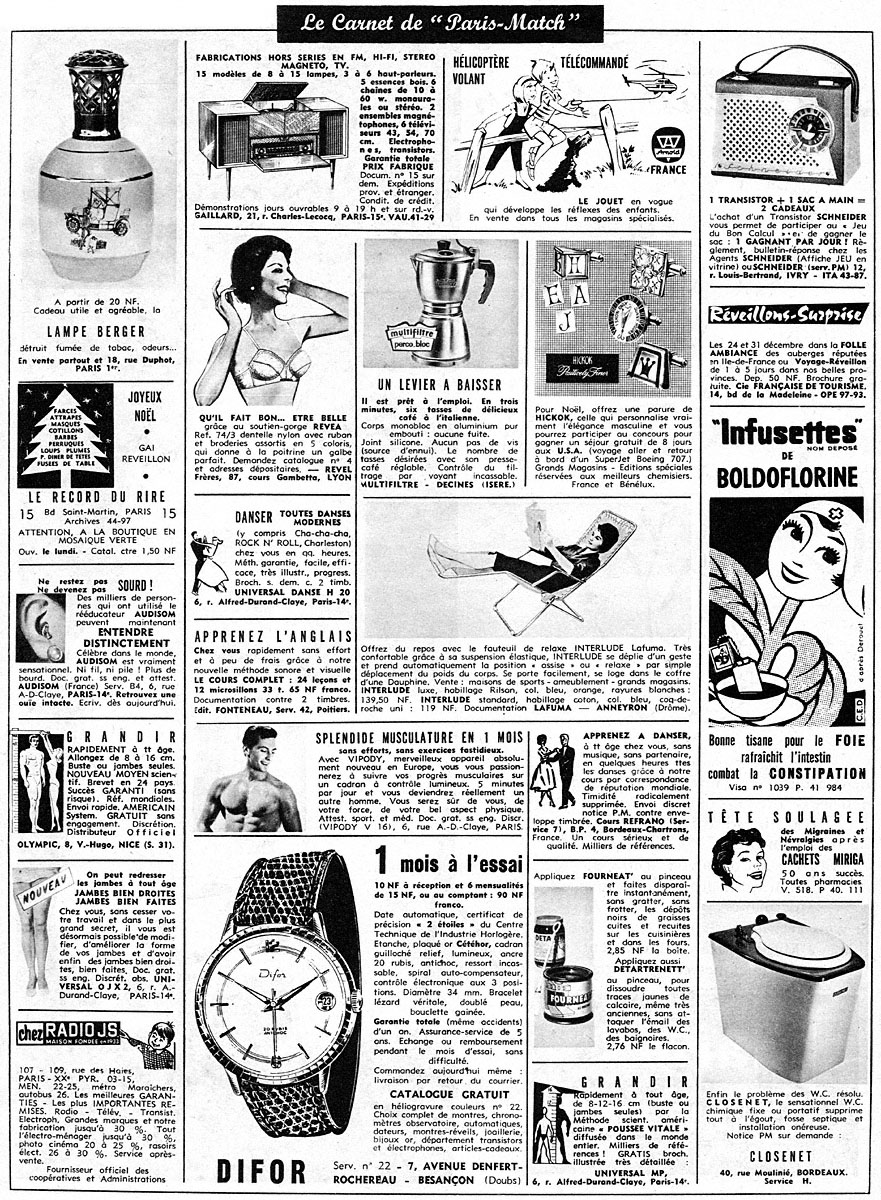 Advert Carnets Match 1960