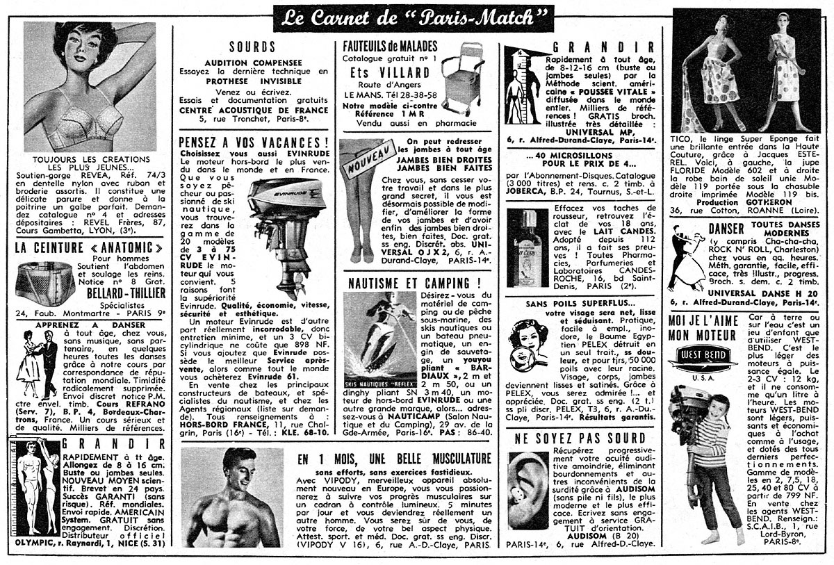Advert Carnets Match 1961