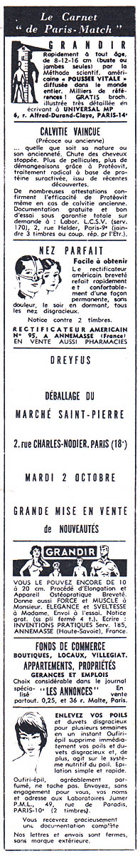 Advert Carnets Match 1962