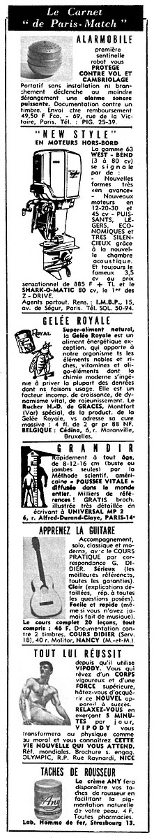 Advert Carnets Match 1963