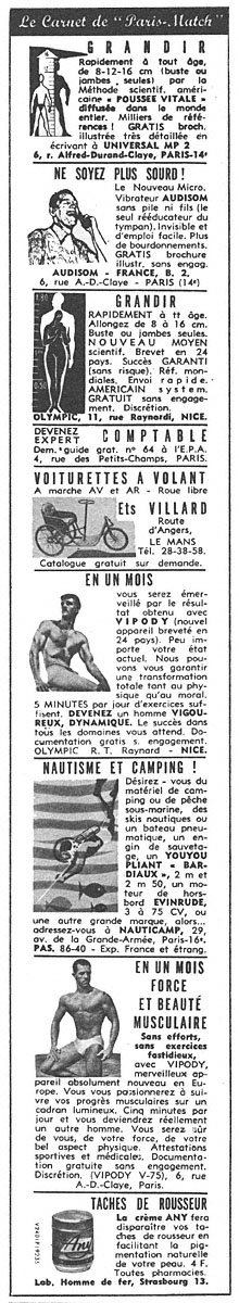 Advert Carnets Match 1963