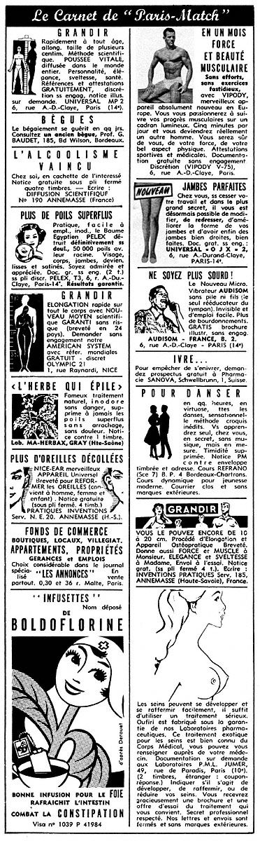 Advert Carnets Match 1964
