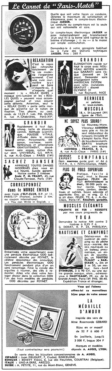 Advert Carnets Match 1964