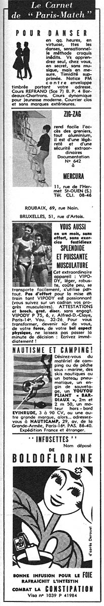 Advert Carnets Match 1964