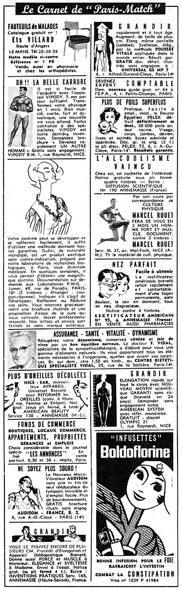 Advert Carnets Match 1964