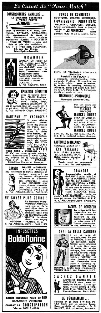 Advert Carnets Match 1965