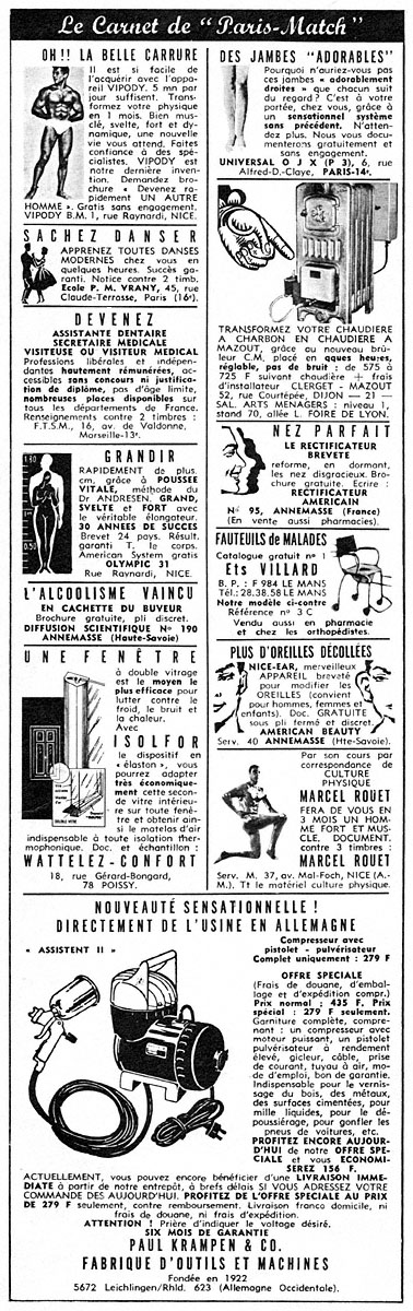 Advert Carnets Match 1966
