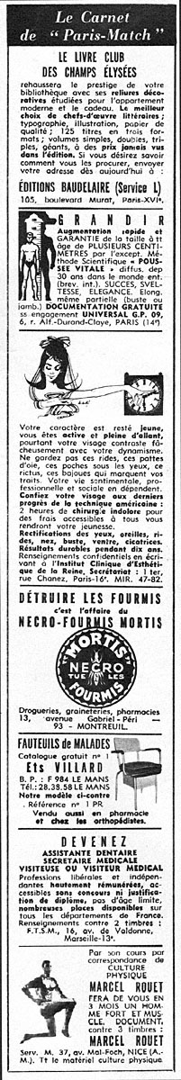 Advert Carnets Match 1966