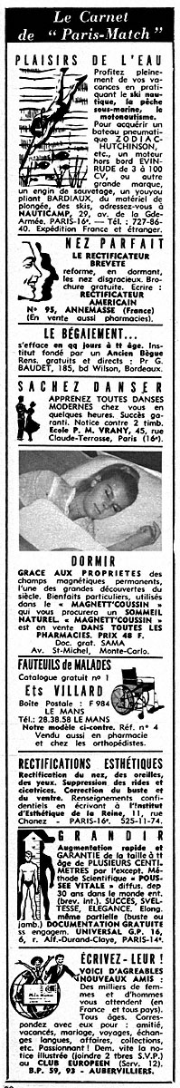 Advert Carnets Match 1967