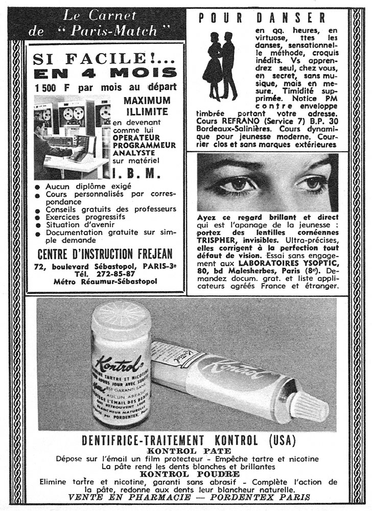 Advert Carnets Match 1967